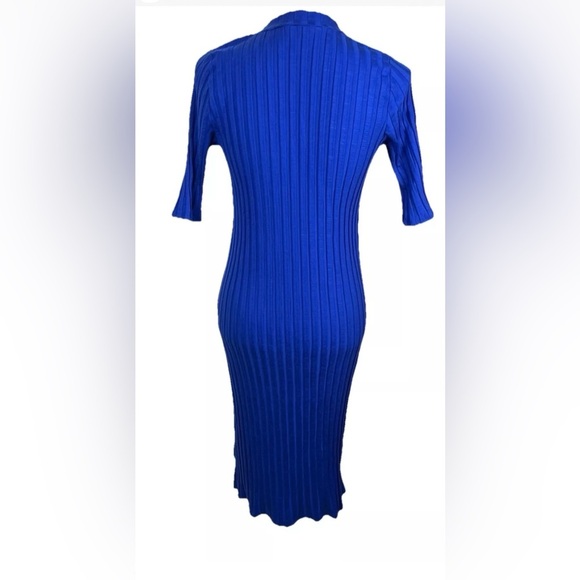 Eileen Fisher Mock Neck K/L Royal Blue Dress Women’s Size Medium‎ - Picture 7 of 9